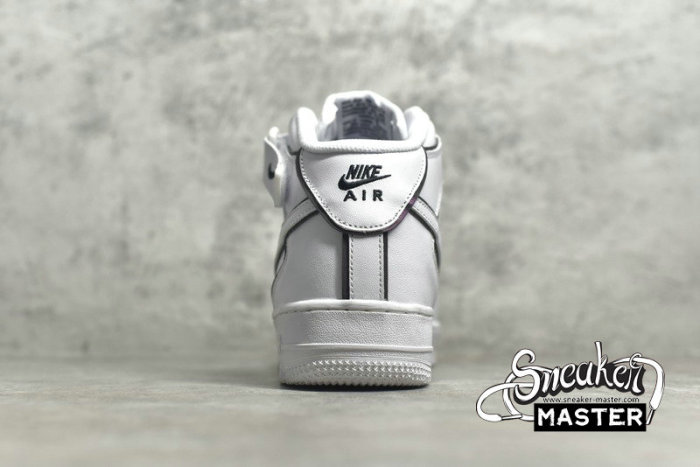 NIKE AIR FORCE 1 MID VINTAGE MOSAIC WHITE WHITE/BLACK/WHITE 368732-810