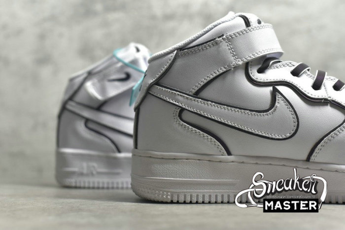 NIKE AIR FORCE 1 MID VINTAGE MOSAIC WHITE WHITE/BLACK/WHITE 368732-810
