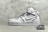 NIKE AIR FORCE 1 MID VINTAGE MOSAIC WHITE WHITE/BLACK/WHITE 368732-810