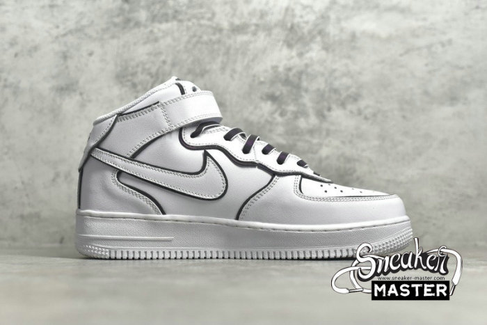 NIKE AIR FORCE 1 MID VINTAGE MOSAIC WHITE WHITE/BLACK/WHITE 368732-810