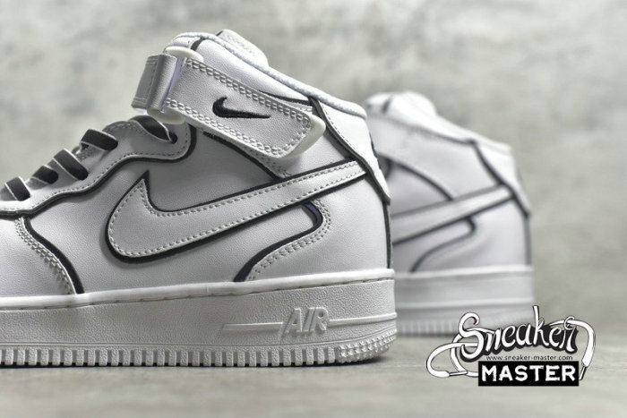 NIKE AIR FORCE 1 MID VINTAGE MOSAIC WHITE WHITE/BLACK/WHITE 368732-810