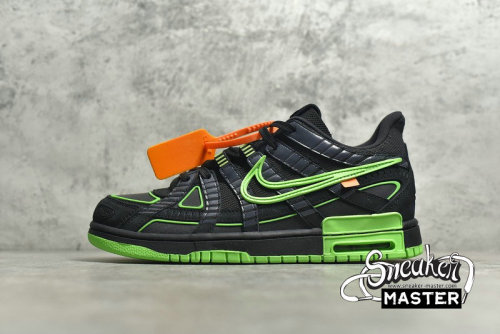 NIKE OFF-WHITE X AIR RUBBER DUNK GREEN STRIKE BLACK/WHITE-GREEN STRIKE CU6015-001