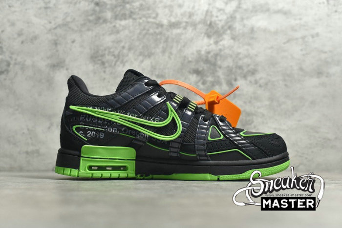 NIKE OFF-WHITE X AIR RUBBER DUNK GREEN STRIKE BLACK/WHITE-GREEN STRIKE CU6015-001