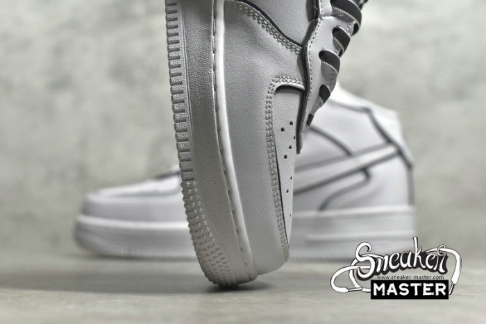 NIKE AIR FORCE 1 MID VINTAGE MOSAIC WHITE WHITE/BLACK/WHITE 368732-810
