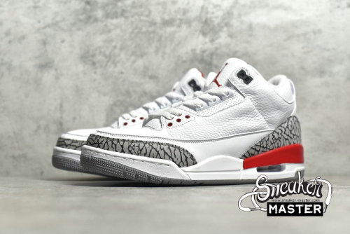 NIKE AIR JORDAN 3 RETRO KATRINA/HALL OF FAME WHITE/CEMENT GREY-BLACK-FIRE RED 136064-116