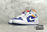 NIKE AIR JORDAN 1 MID GS WHITE/LASER ORANGE/DEEP ROYAL BLUE 554725-131