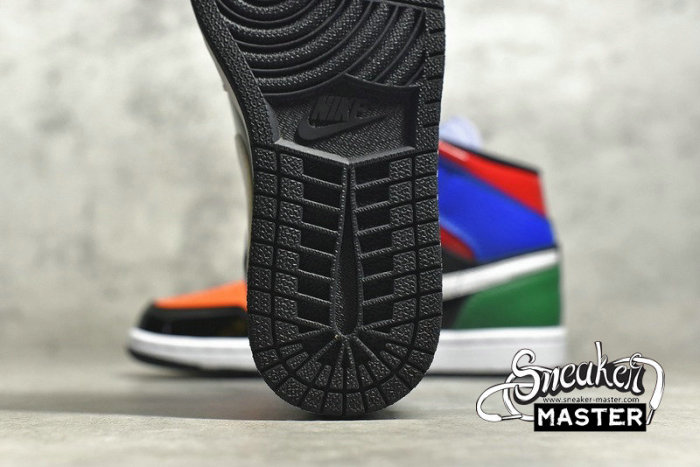 NIKE AIR JORDAN 1 MID SE MULTI PATENT BLACK/WHITE/MULTI-CLOR CV5276-001