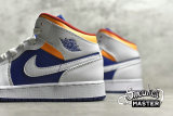 NIKE AIR JORDAN 1 MID GS WHITE/LASER ORANGE/DEEP ROYAL BLUE 554725-131