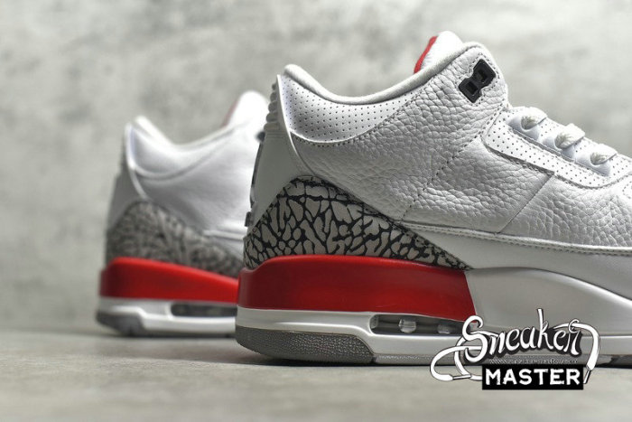 NIKE AIR JORDAN 3 RETRO KATRINA/HALL OF FAME WHITE/CEMENT GREY-BLACK-FIRE RED 136064-116