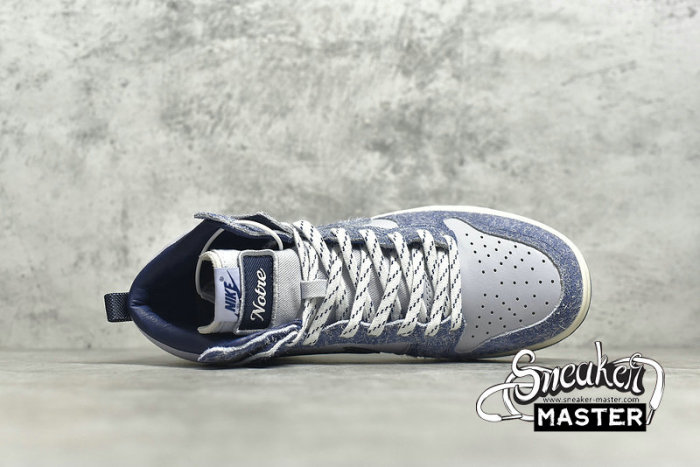 NIKE NOTRE X SB DUNK HIGH BLUE VOID MIDNIGHT NAVY/SKY GREY/FOSSIL/MIDNIGHT NAVY CW3092-400