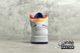 NIKE AIR JORDAN 1 MID GS WHITE/LASER ORANGE/DEEP ROYAL BLUE 554725-131