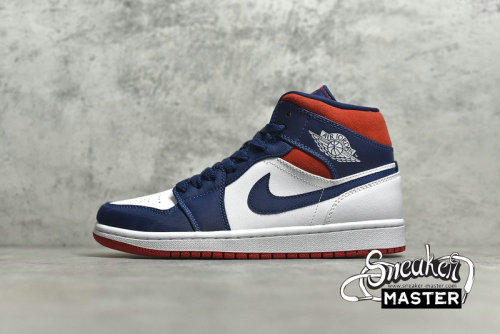 NIKE AIR JORDAN 1 MID SE OLYMPIC WHITE/MIDNIGHT NAVY/VARSITY RED 852542-104