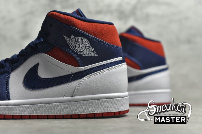 NIKE AIR JORDAN 1 MID SE OLYMPIC WHITE/MIDNIGHT NAVY/VARSITY RED 852542-104