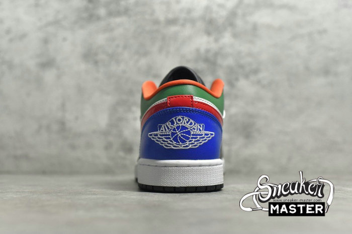 NIKE AIR JORDAN 1 LOW MULTI-COLOR BLACK TOE WHITE/HYPER ROYAL-UNIVERSITY RED-WHITE CZ4776-101