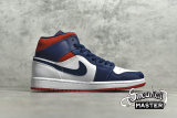 NIKE AIR JORDAN 1 MID SE OLYMPIC WHITE/MIDNIGHT NAVY/VARSITY RED 852542-104