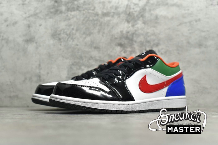 NIKE AIR JORDAN 1 LOW MULTI-COLOR BLACK TOE WHITE/HYPER ROYAL-UNIVERSITY RED-WHITE CZ4776-101
