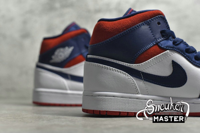 NIKE AIR JORDAN 1 MID SE OLYMPIC WHITE/MIDNIGHT NAVY/VARSITY RED 852542-104