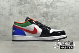 NIKE AIR JORDAN 1 LOW MULTI-COLOR BLACK TOE WHITE/HYPER ROYAL-UNIVERSITY RED-WHITE CZ4776-101