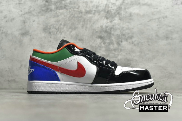 NIKE AIR JORDAN 1 LOW MULTI-COLOR BLACK TOE WHITE/HYPER ROYAL-UNIVERSITY RED-WHITE CZ4776-101