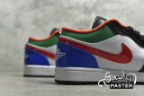 NIKE AIR JORDAN 1 LOW MULTI-COLOR BLACK TOE WHITE/HYPER ROYAL-UNIVERSITY RED-WHITE CZ4776-101