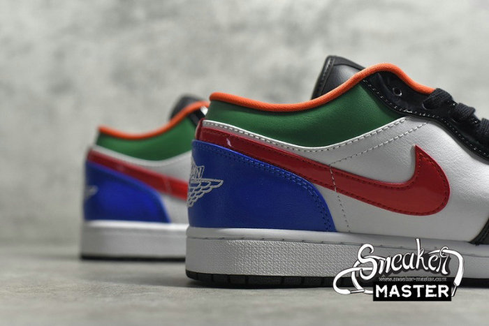 NIKE AIR JORDAN 1 LOW MULTI-COLOR BLACK TOE WHITE/HYPER ROYAL-UNIVERSITY RED-WHITE CZ4776-101