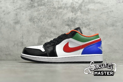 NIKE AIR JORDAN 1 LOW MULTI-COLOR BLACK TOE WHITE/HYPER ROYAL-UNIVERSITY RED-WHITE CZ4776-101