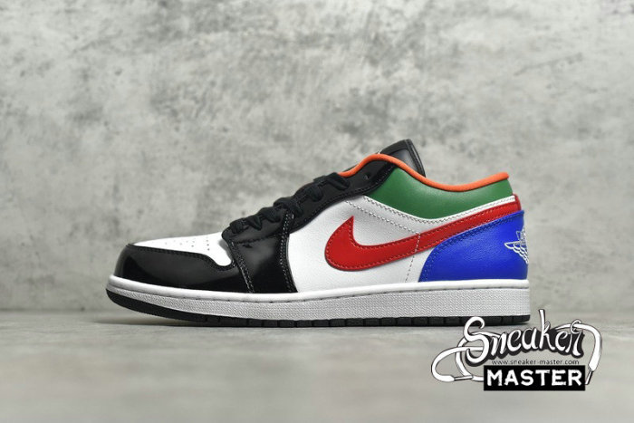 NIKE AIR JORDAN 1 LOW MULTI-COLOR BLACK TOE WHITE/HYPER ROYAL-UNIVERSITY RED-WHITE CZ4776-101