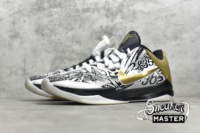 NIKE KOBE 5 PROTRO BIG STAGE/PARADE WHITE/METALLIC GOLD-BLACK CT8014-100