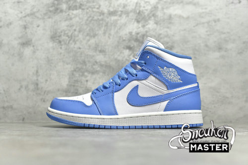 NIKE AIR JORDAN 1 MID UNC WHITE/UNIVERSITY BLUE-WHITE 554724-106