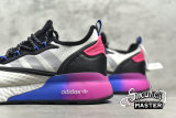 ADIDAS ZX 2K BOOST SHOES CLOUD WHITE/CORE BLACK/PURPLE-BLUE FV8835