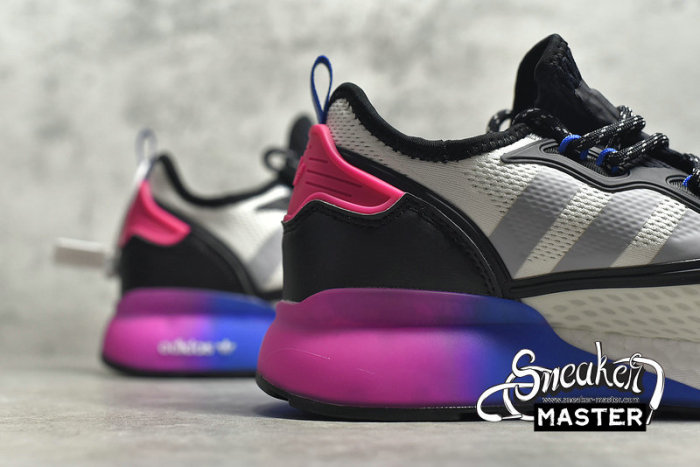 ADIDAS ZX 2K BOOST SHOES CLOUD WHITE/CORE BLACK/PURPLE-BLUE FV8835