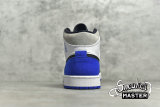 NIKE AIR JORDAN 1 MID SE ROYAL BLACK TOE WHITE/BLACK/LIGHT SOLAR FLARE HEATHER/HYPER ROYAL 852542-102