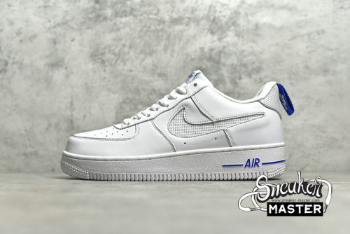 NIKE AIR FORCE 1 LOW CUT OUT SWOOSH WHITE/ROYAL BLUE DC1429-100