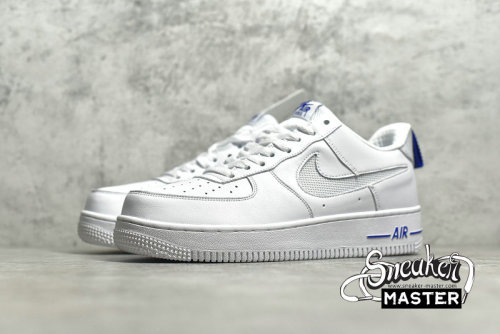 NIKE AIR FORCE 1 LOW CUT OUT SWOOSH WHITE/ROYAL BLUE DC1429-100