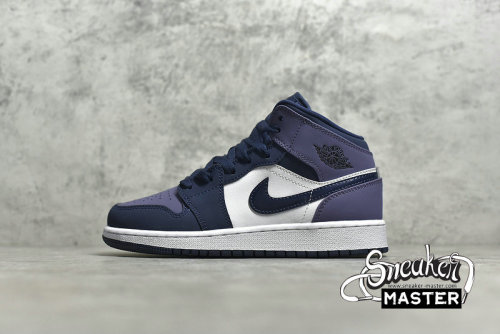 NIKE AIR JORDAN 1 MID GS SANDED PURPLE OBSIDIAN/SANDED PURPLE/WHITE 554725-445