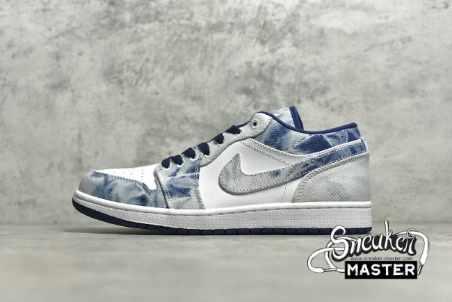 NIKE AIR JORDAN 1 LOW WASHED DENIM WASHED BLUE/WHITE/BLUE CZ8455-100