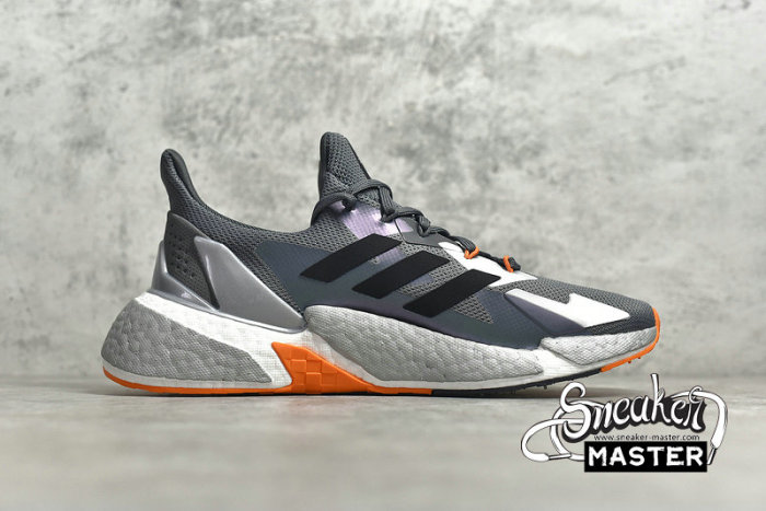 ADIDAS X9000L4 SHOES GREY SIX/CORE BLACK/ORANGE FY2348