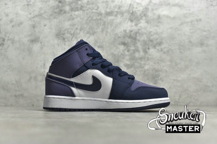 NIKE AIR JORDAN 1 MID GS SANDED PURPLE OBSIDIAN/SANDED PURPLE/WHITE 554725-445