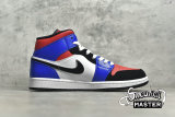 NIKE AIR JORDAN 1 RETRO MID TOP 3 WHITE/BLAC-HYPER ROYAL 554724-124