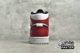 NIKE AIR JORDAN 1 MID WHITE CHICAGO WHITE/BLACK-UNIVERSITY RED 554724-116