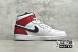 NIKE AIR JORDAN 1 MID WHITE CHICAGO WHITE/BLACK-UNIVERSITY RED 554724-116