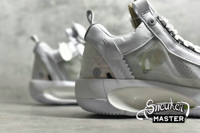 NIKE AIR JORDAN XXXIV LOW PURE MONEY WHITE/METALLIC SILVER-PURE PLATINUM CU3475-100