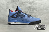 NIKE TRAVIS SCOTT X AIR JORDAN 4 RETRO CACTUS JACK UNIVERSITY BLUE/VARSITY RED-BLACK 308497-406