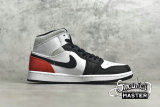 NIKE AIR JORDAN 1 MID SE RED BLACK TOE WHITE/BLACK/LIGHT SMOKE GREY/GYM RED 852542-100