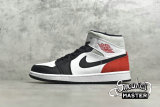 NIKE AIR JORDAN 1 MID SE RED BLACK TOE WHITE/BLACK/LIGHT SMOKE GREY/GYM RED 852542-100