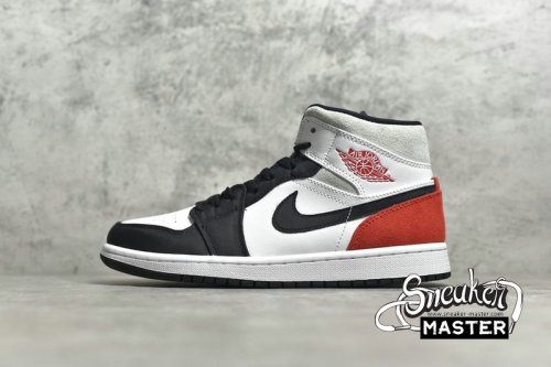 NIKE AIR JORDAN 1 MID SE RED BLACK TOE WHITE/BLACK/LIGHT SMOKE GREY/GYM RED 852542-100