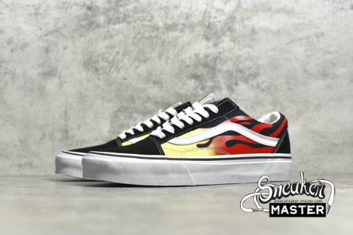 VANS OLD SKOOL FLAME BLACK/TRUE WHITE/RED-YELLOW VN0A38G1PHN