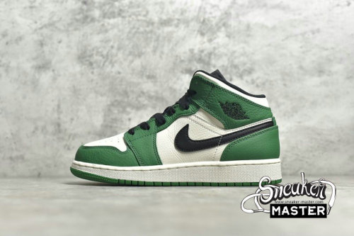 NIKE AIR JORDAN 1 MID SE GS PINE GREEN PINE GREEN/BLACK-SAIL-PINE GREEN BQ6931-301