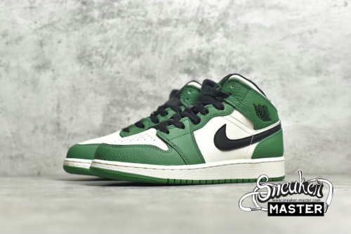 NIKE AIR JORDAN 1 MID SE GS PINE GREEN PINE GREEN/BLACK-SAIL-PINE GREEN BQ6931-301