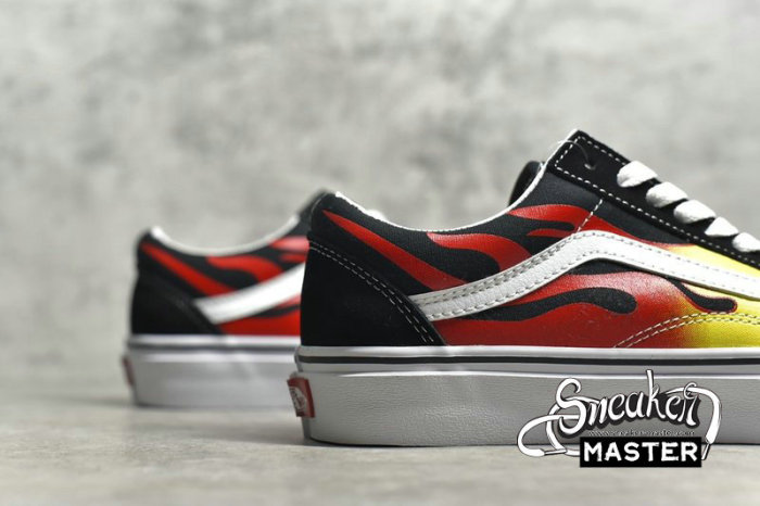 VANS OLD SKOOL FLAME BLACK/TRUE WHITE/RED-YELLOW VN0A38G1PHN